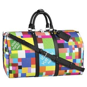 Louis Vuitton Keepall Bandouliere 50 Multicolor Damier 3D Lego Duffle Travel Bag